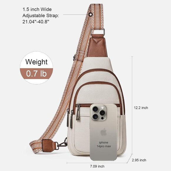 Womens Sling Bag Crossbody Bags for Women Vegan Leather Sling Backpack Daypack F - Picture 5 of 6